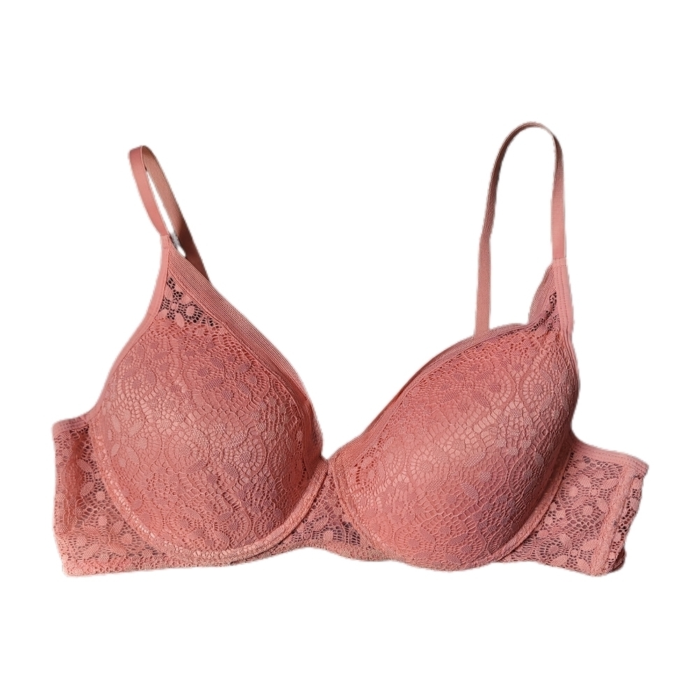 Lucky Brand Bra Size 38C Pink Floral Lace